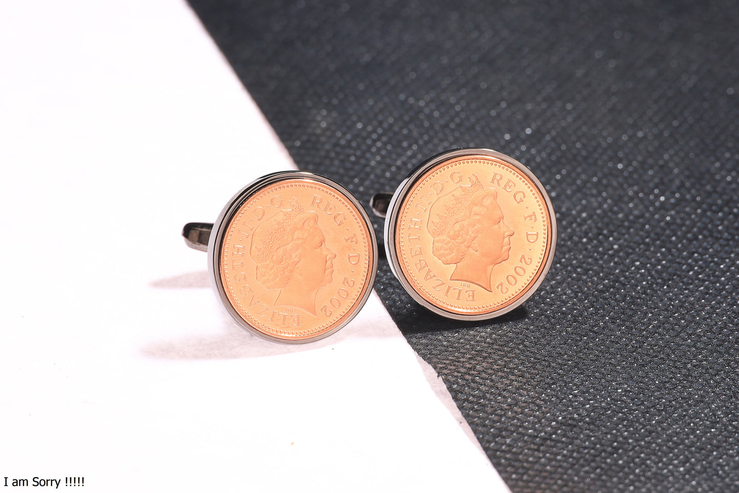 2002 Decimal One Pence Cufflinks - 22nd Birthday Gift-Choose Your Colour