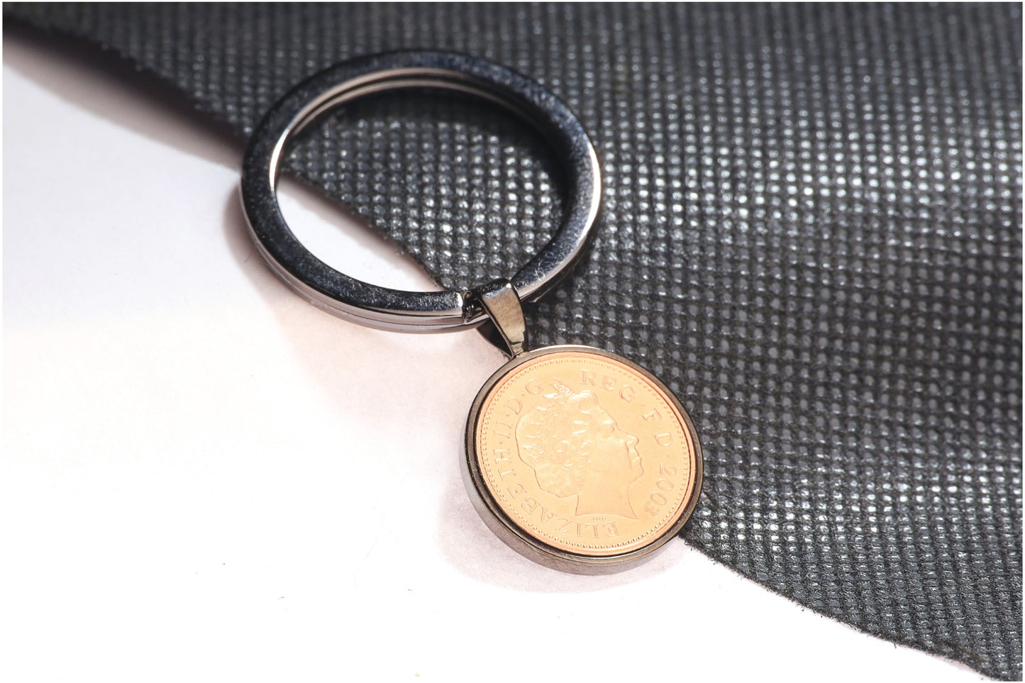 2003 Decimal One Pence Keyring - 21st Birthday Gift-Choose Colour and Engraving