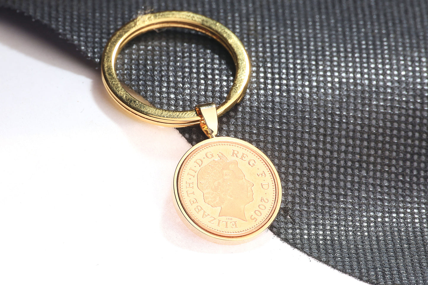 2005 Decimal One Pence Keyring - 19th Birthday Gift-Choose Colour and Engraving