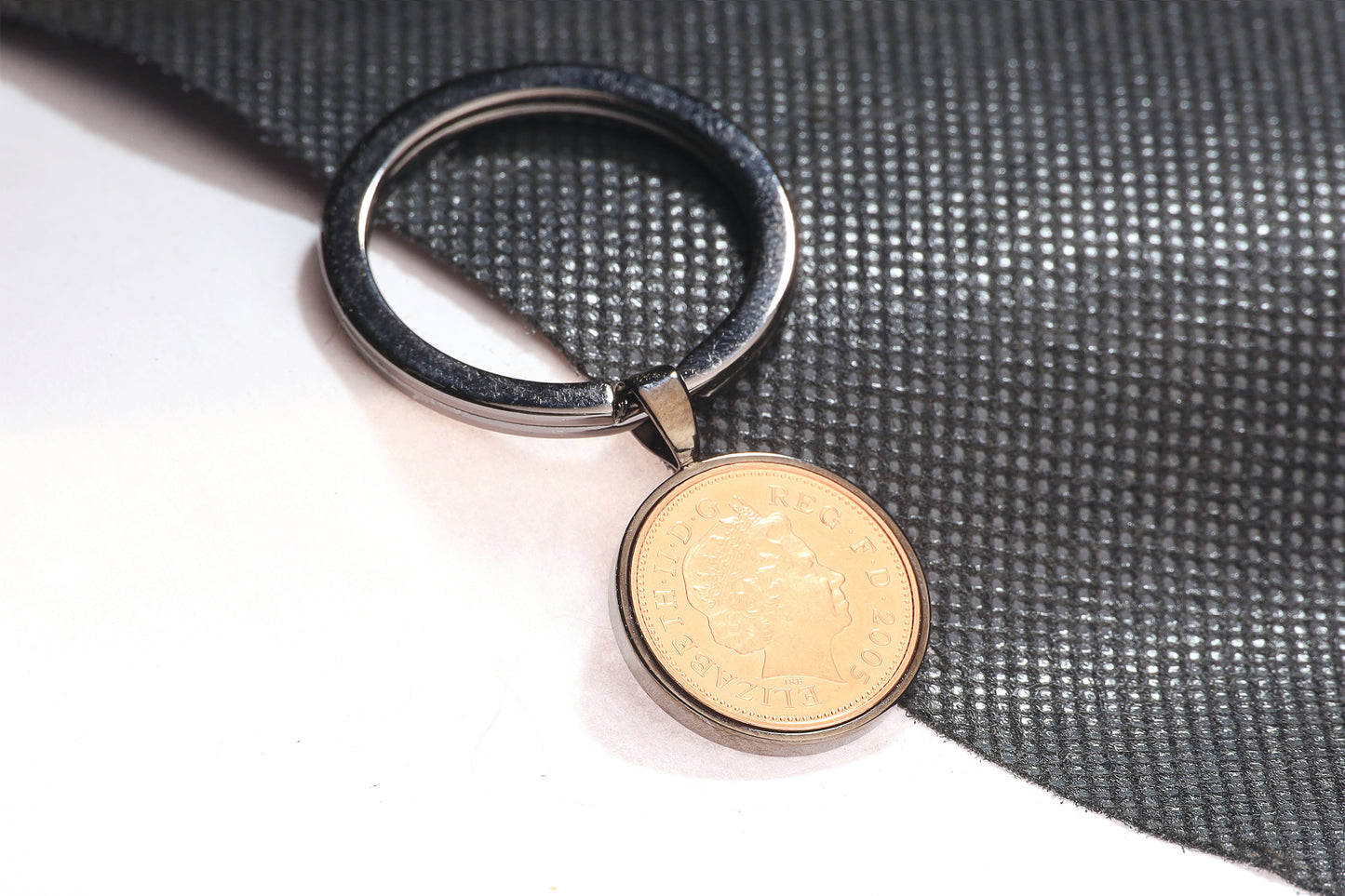 2005 Decimal One Pence Keyring - 19th Birthday Gift-Choose Colour and Engraving