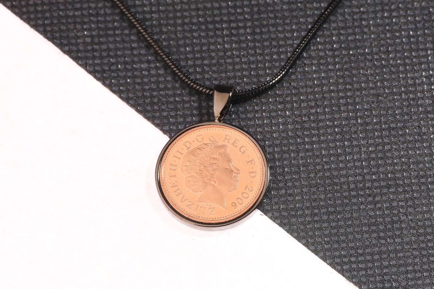 2006 Decimal One Pence Pendant - 18th Birthday Gift - Choose Colour and Engraving