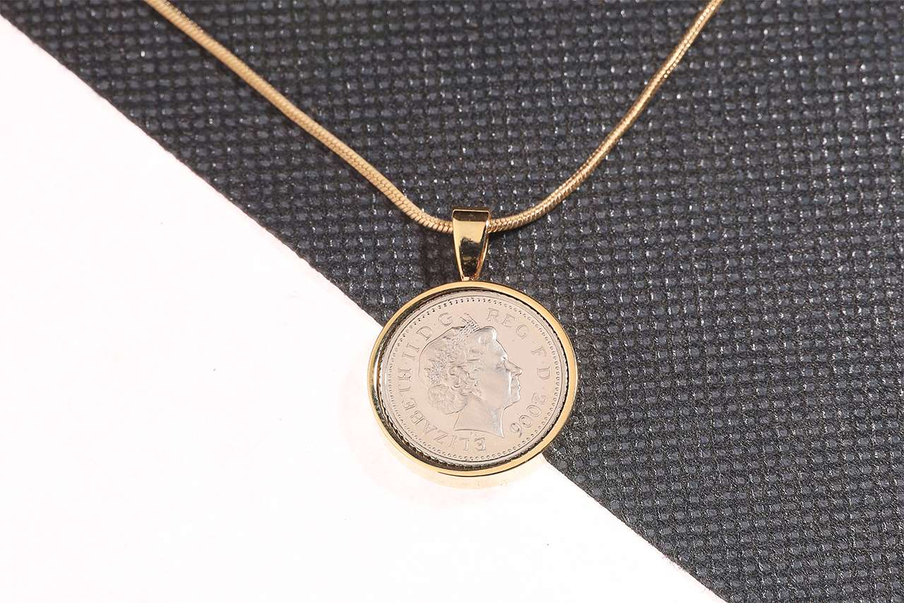 2006 Decimal Five Pence Pendant - 18th Birthday Gift - Choose Colour and Engraving