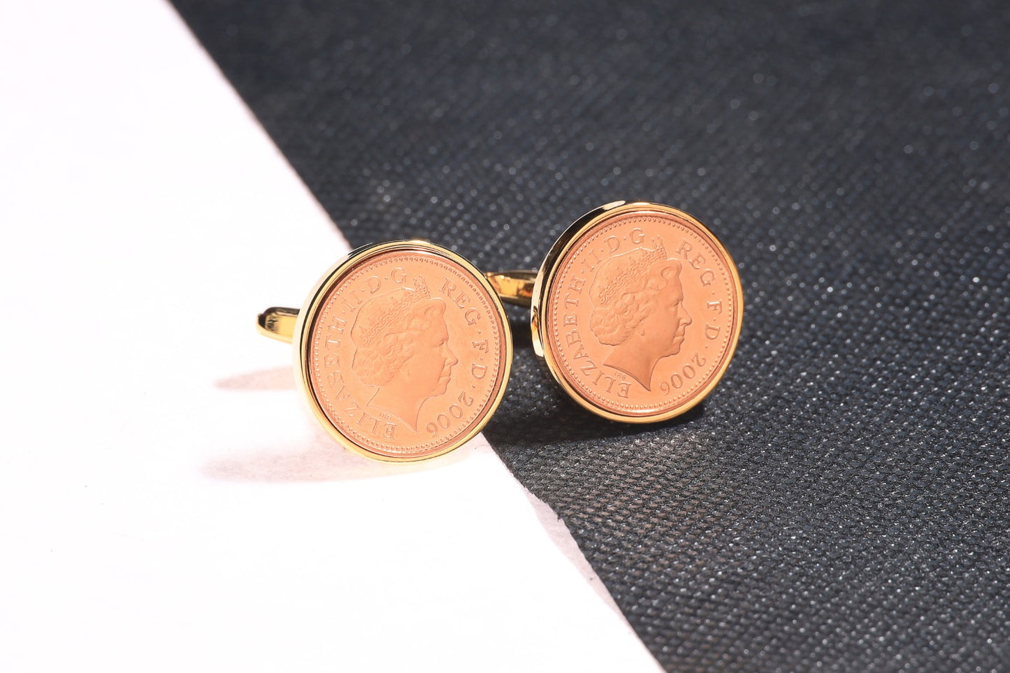 2006 Decimal One Pence Cufflinks - 18th Birthday Gift-Choose Your Colour