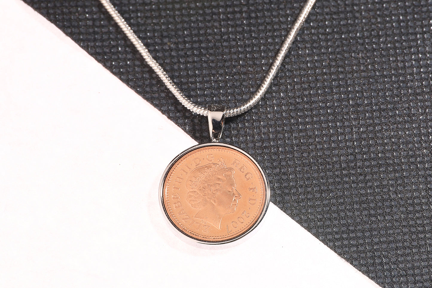 2007 Decimal One Pence Pendant - 17th Birthday Gift - Choose Colour and Engraving