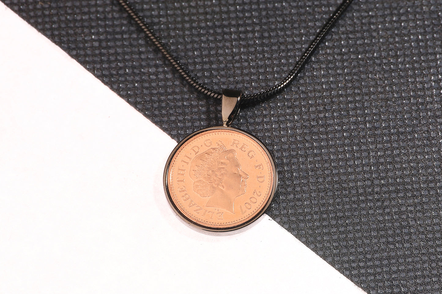 2007 Decimal One Pence Pendant - 17th Birthday Gift - Choose Colour and Engraving