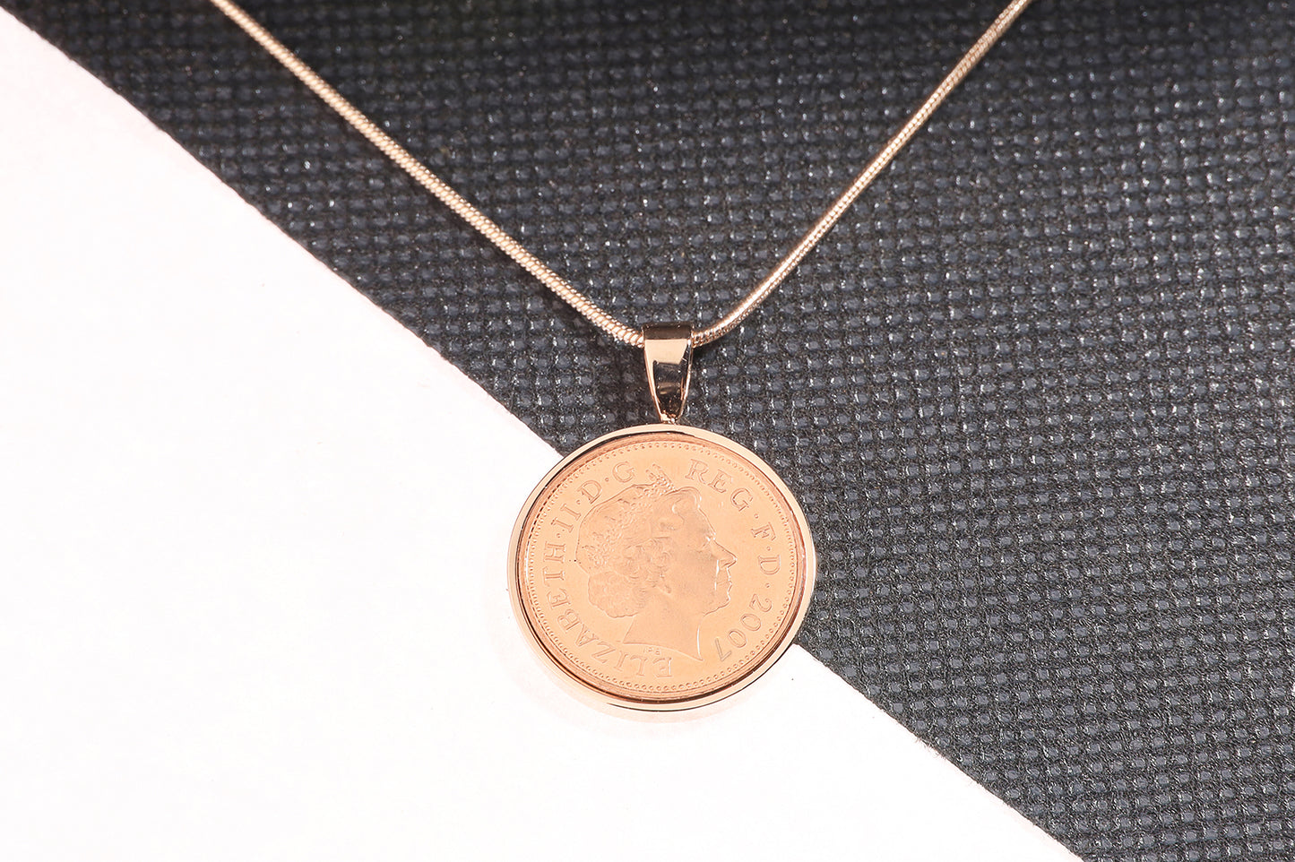 2007 Decimal One Pence Pendant - 17th Birthday Gift - Choose Colour and Engraving