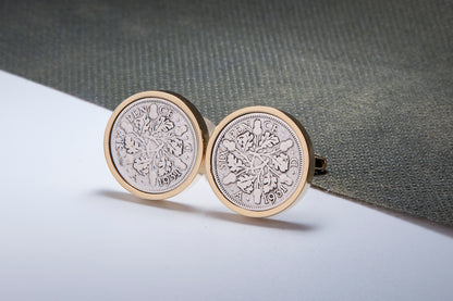 1931 93rd Birthday Lucky Sixpence Cufflinks-Choose Colour and Orientation