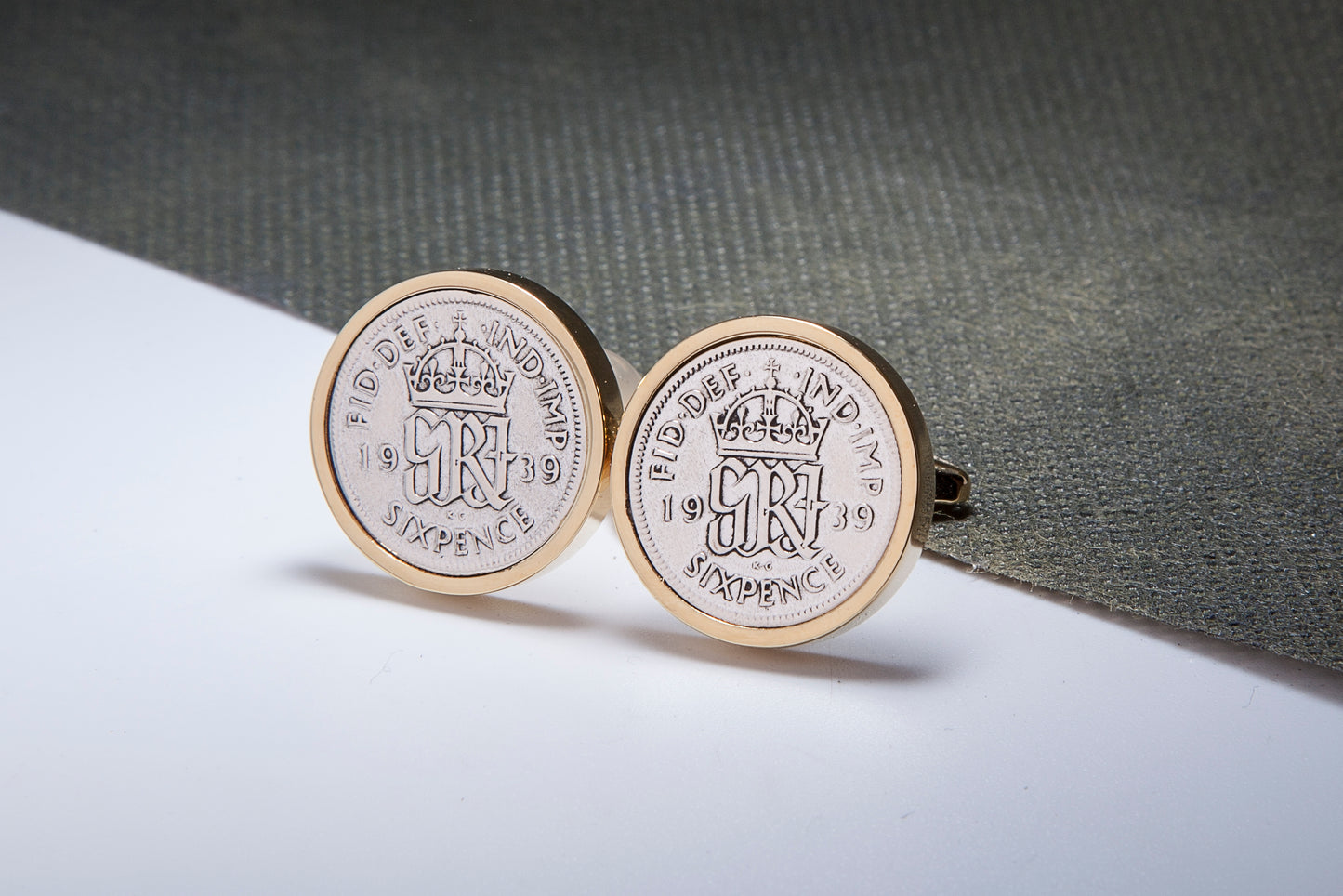 1939 75th Birthday Lucky Sixpence Cufflinks-Choose Colour and Orientation