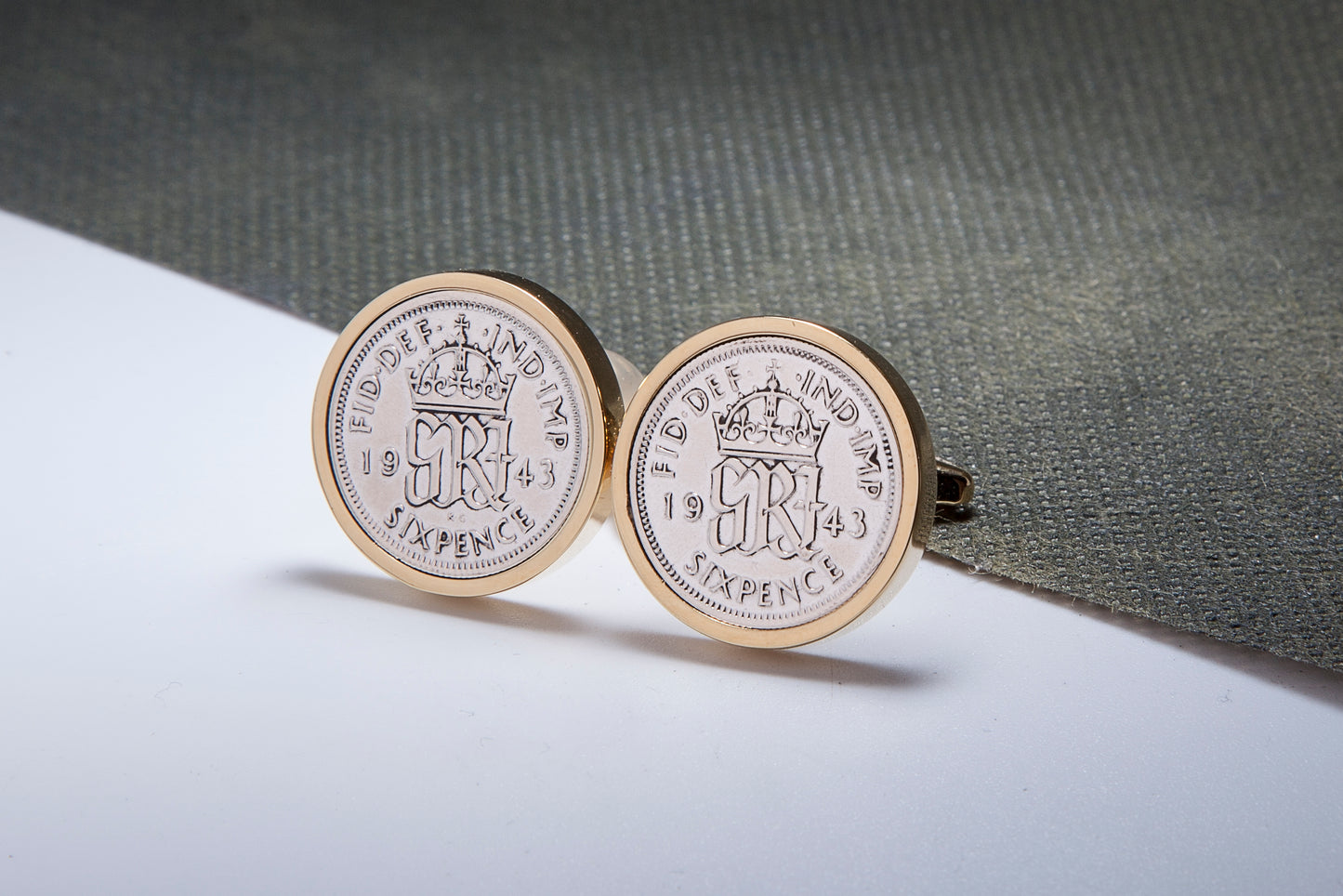 1943 71st Birthday Lucky Sixpence Cufflinks-Choose Colour and Orientation