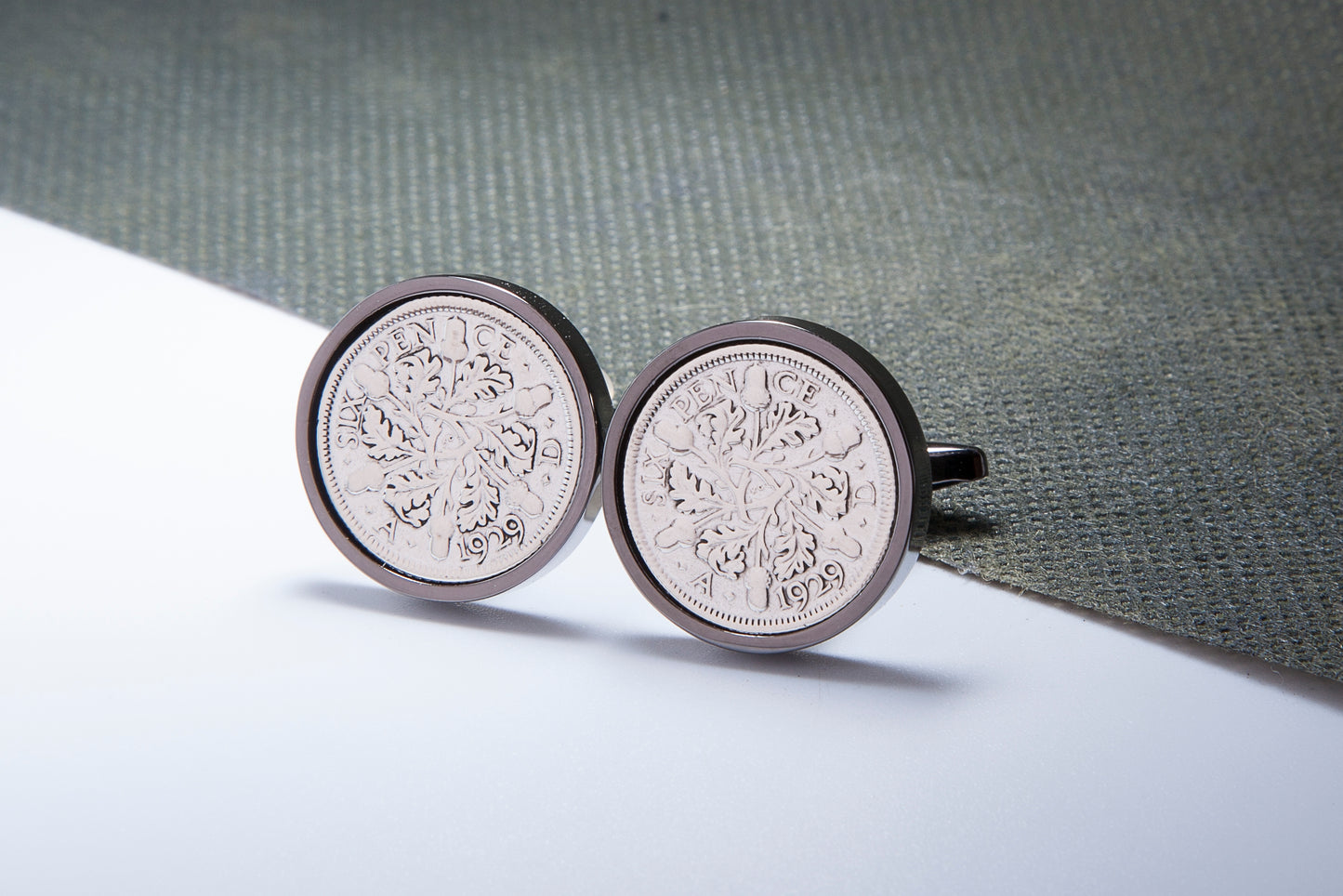 1929 95th Birthday Lucky Sixpence Cufflinks-Choose Colour and Orientation