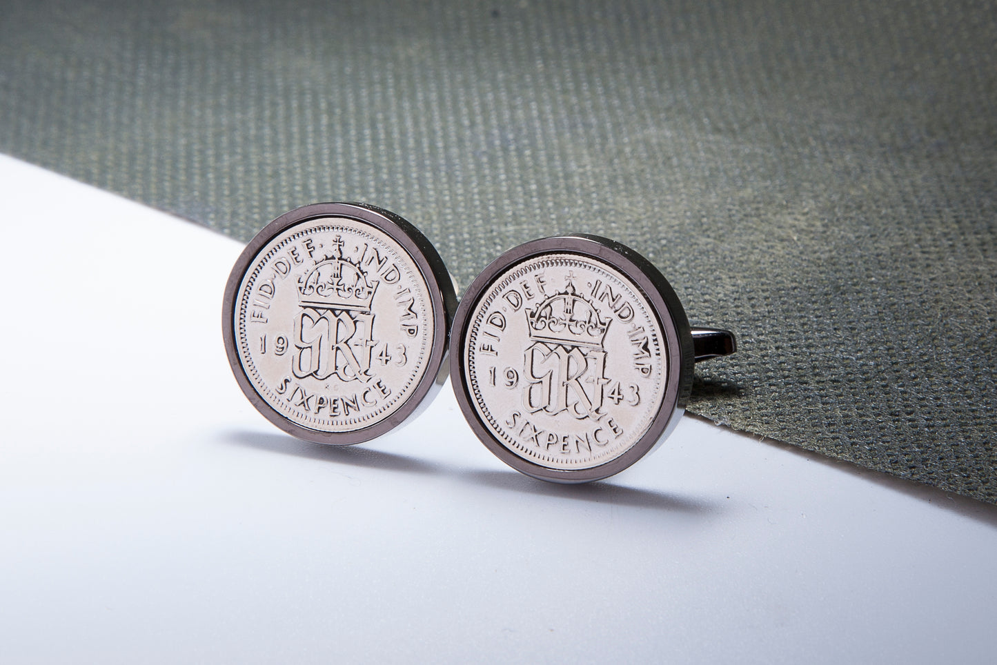 1943 71st Birthday Lucky Sixpence Cufflinks-Choose Colour and Orientation