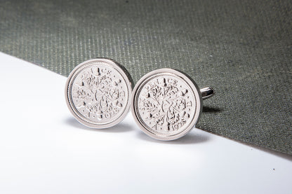 1928 96th Birthday Lucky Sixpence Cufflinks-Choose Colour and Orientation