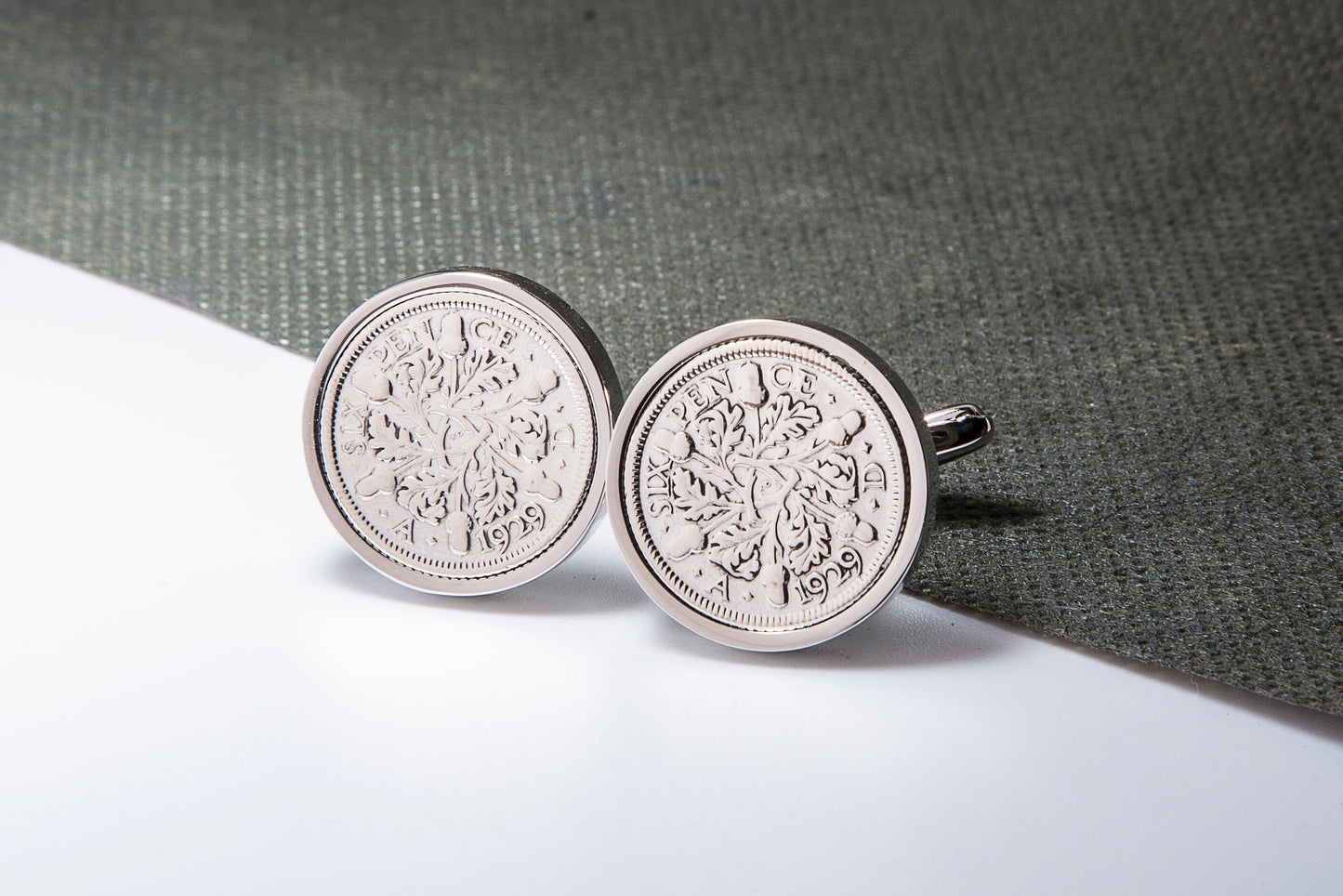 1929 95th Birthday Lucky Sixpence Cufflinks-Choose Colour and Orientation